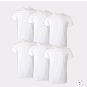 Hanes Men's Crewneck T-Shirt 6pk - White Size M NWT